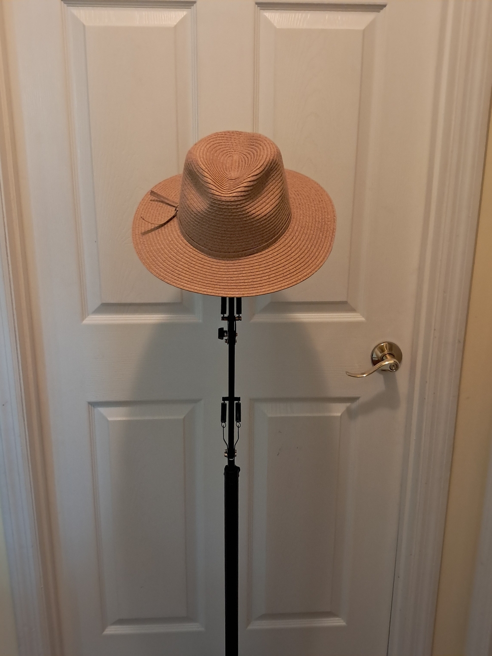 Neutral Straw Fedora Hat - Light Beige